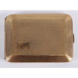 A 9ct gold match book holder with all-over engine turned decoration, 33.3g