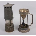 An Eccles of Manchester "Projector" lamp, 10 1/4" high, and other items
