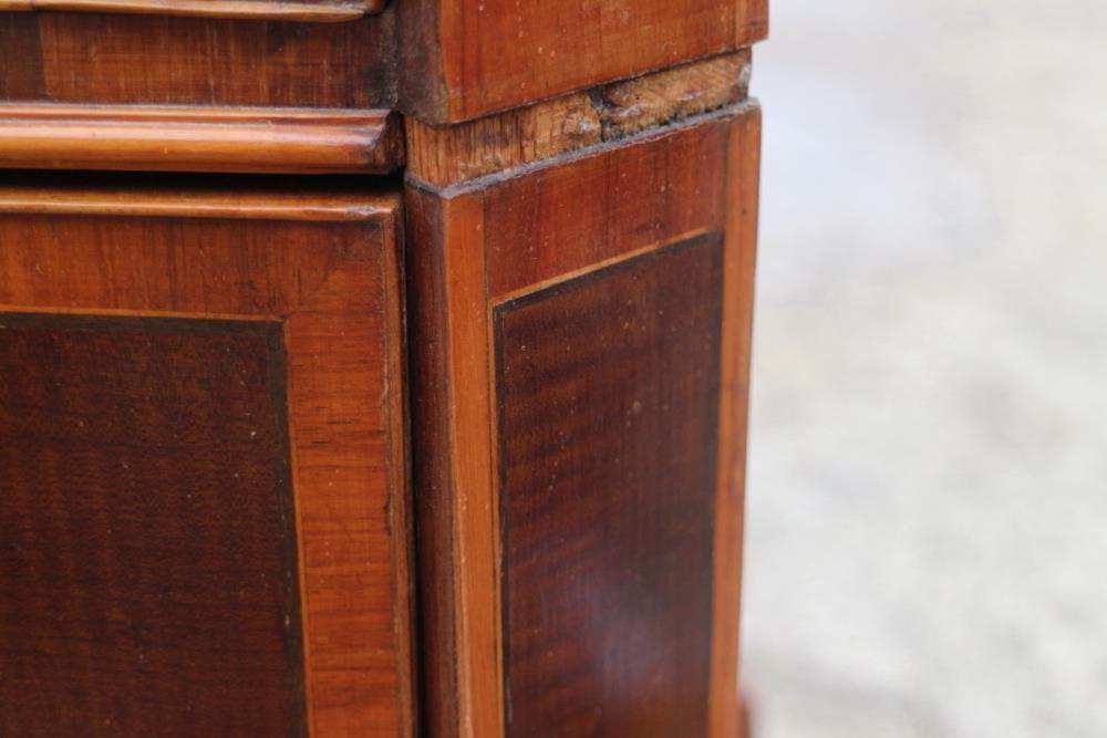 An Adam revival mahogany and kingwood banded box line inlaid commode of two short and three long - Image 4 of 5