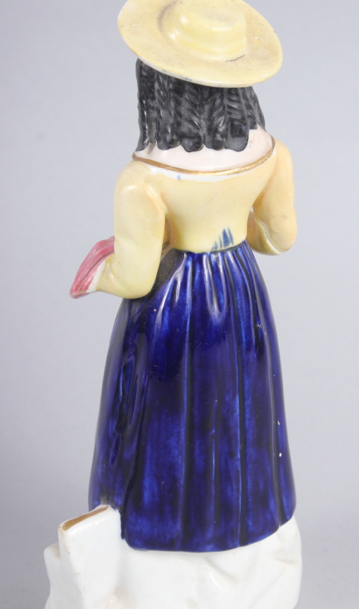 A Derby figure of a woman, 10" high, and two smaller figures (damages) - Image 11 of 12