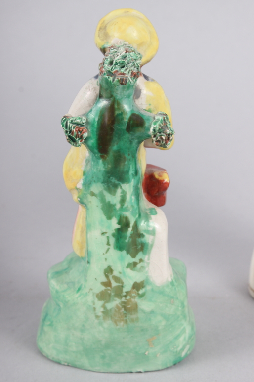 A Derby figure of a woman, 10" high, and two smaller figures (damages) - Image 7 of 12