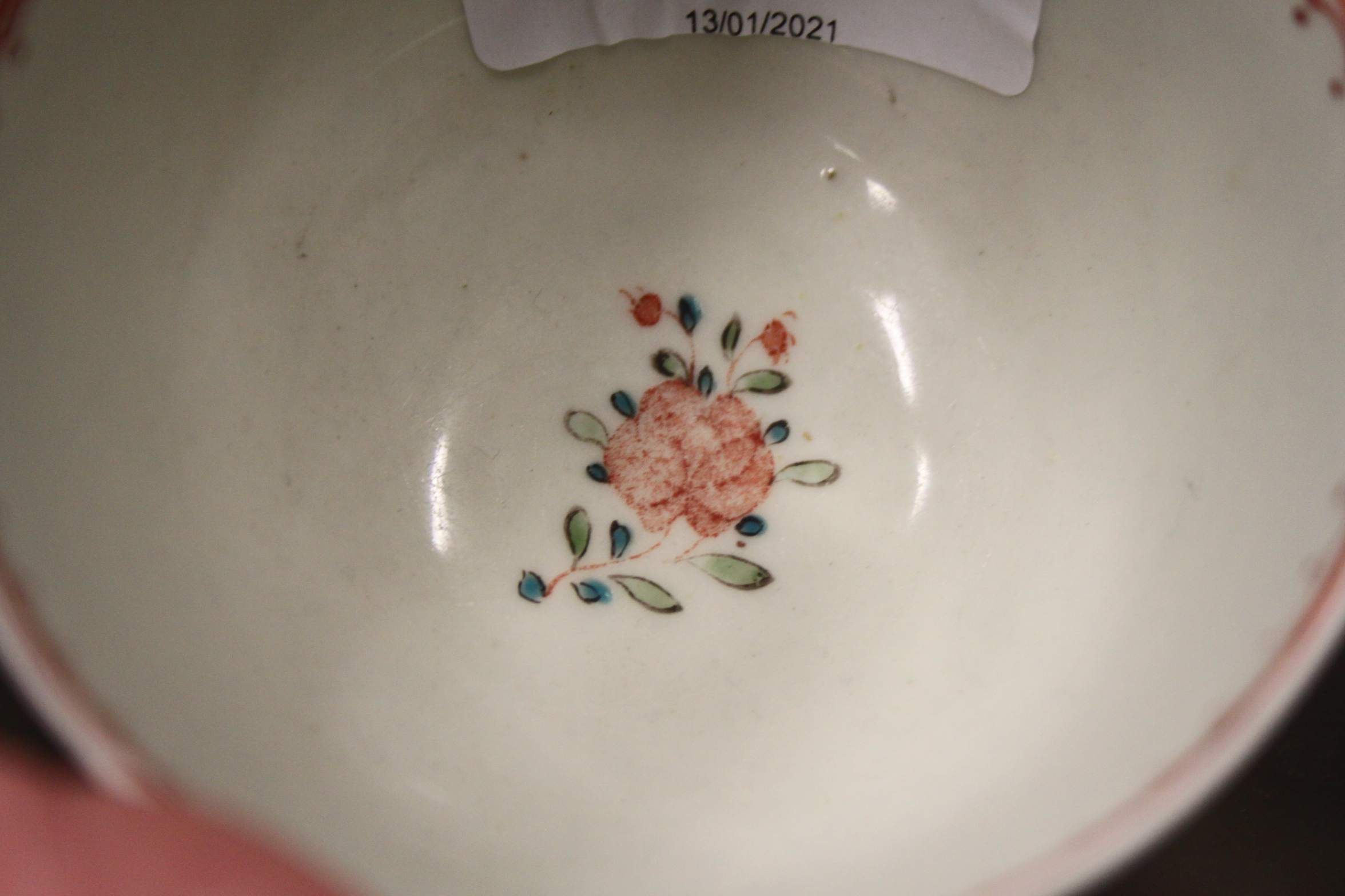 An 18th century English porcelain tea bowl, decorated insects and flowers, a Ridgeway jug with - Image 17 of 29