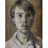 A 1930s oil on board, portrait of an unknown man, 13 1/2" x 10 1/4", in deep gilt swept frame