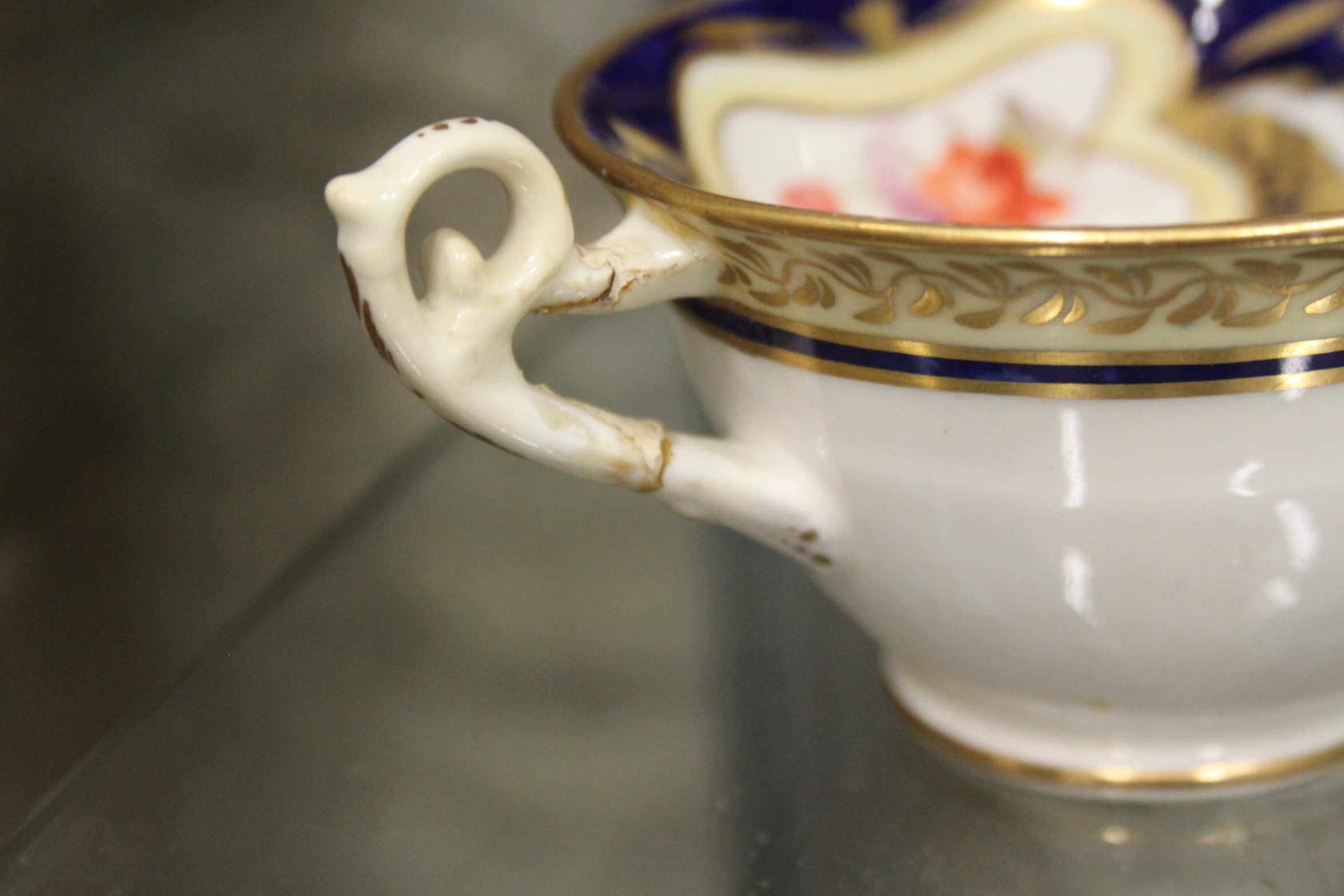 An 18th century English porcelain tea bowl, decorated insects and flowers, a Ridgeway jug with - Image 26 of 29