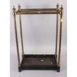 A late 19th century brass stick stand, 15 1/2" wide x 9" deep x 24 1/2" high