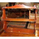 A 19th century mahogany three-tier waterfall open wall shelf, 27" wide x 6 1/2" deep x 24" high