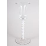 A cotton twist stem waisted glass bucket wine, 6 1/3" high