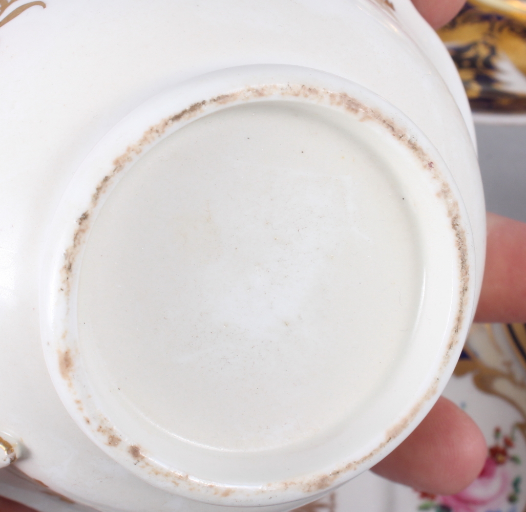 An 18th century English porcelain tea bowl, decorated insects and flowers, a Ridgeway jug with - Image 13 of 29