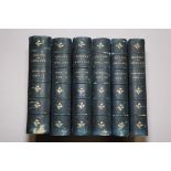 Strickland: "Queens of England", 6 vols, quarter bound gilt marbled boards, 1841 (Viola Duckworth