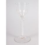 An air twist stem moulded glass ogee wine, 6" high