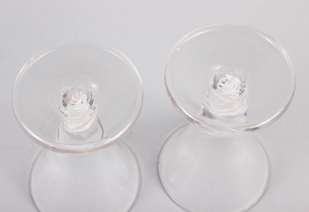 A pair of cotton twist stemmed firing glasses, 4 1/2" high (chip to rim) - Image 4 of 5