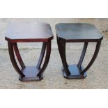 A pair of Art Deco design hardwood octagonal lamp tables, 20" square x 24" high