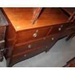 An Edwardian walnut chest of two short and two long drawers, on bracket feet, 37" wide x 18 1/2"