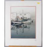 A signed colour photograph, Newfoundland fishing scene, a colour print, Morris dancing, a sketch