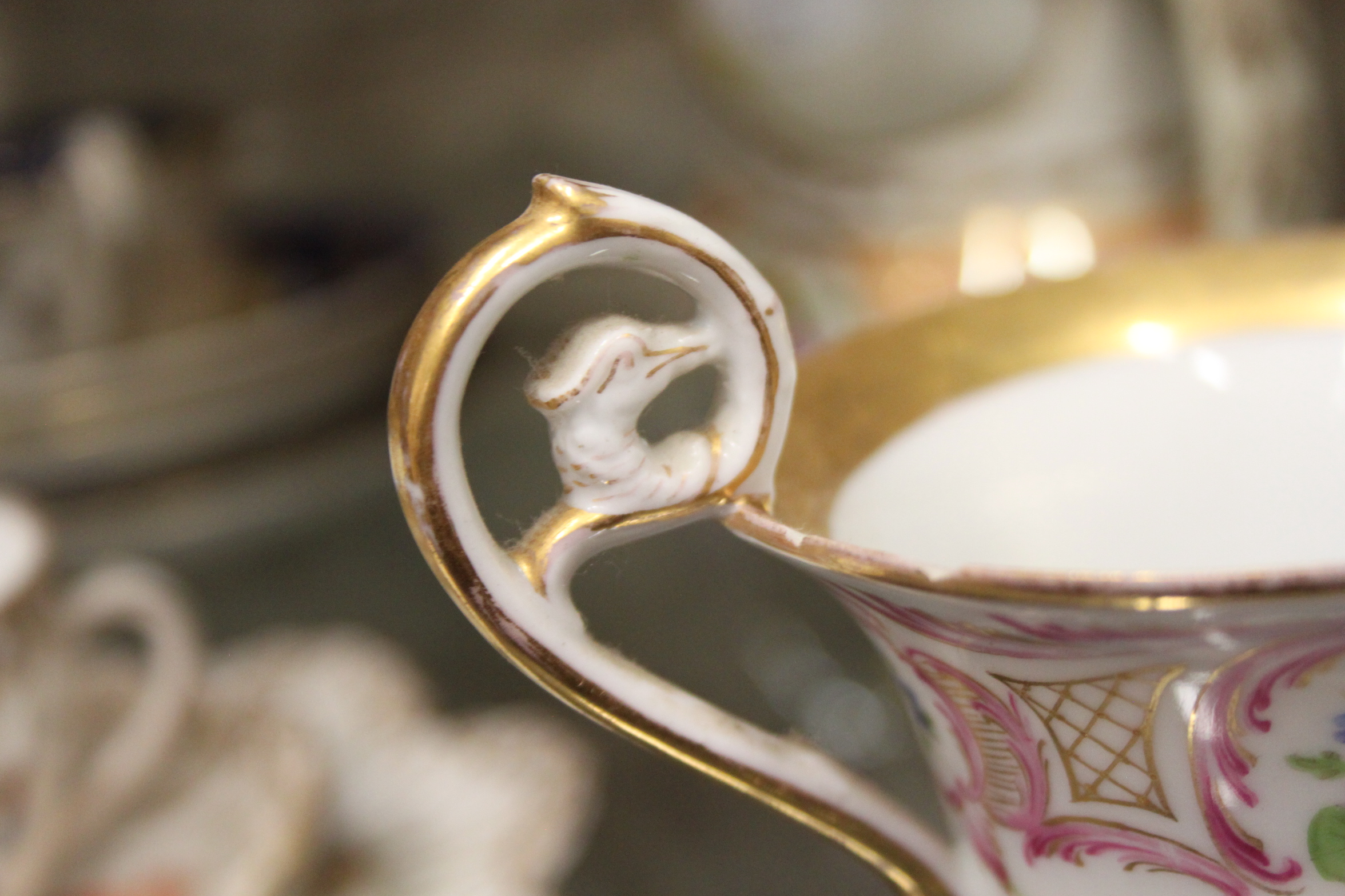 An 18th century English porcelain tea bowl, decorated insects and flowers, a Ridgeway jug with - Image 20 of 29