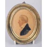 An early 19th century portrait miniature on paper of Col Robert Swinton, Bengal Cavalry HEICS, 3 1/