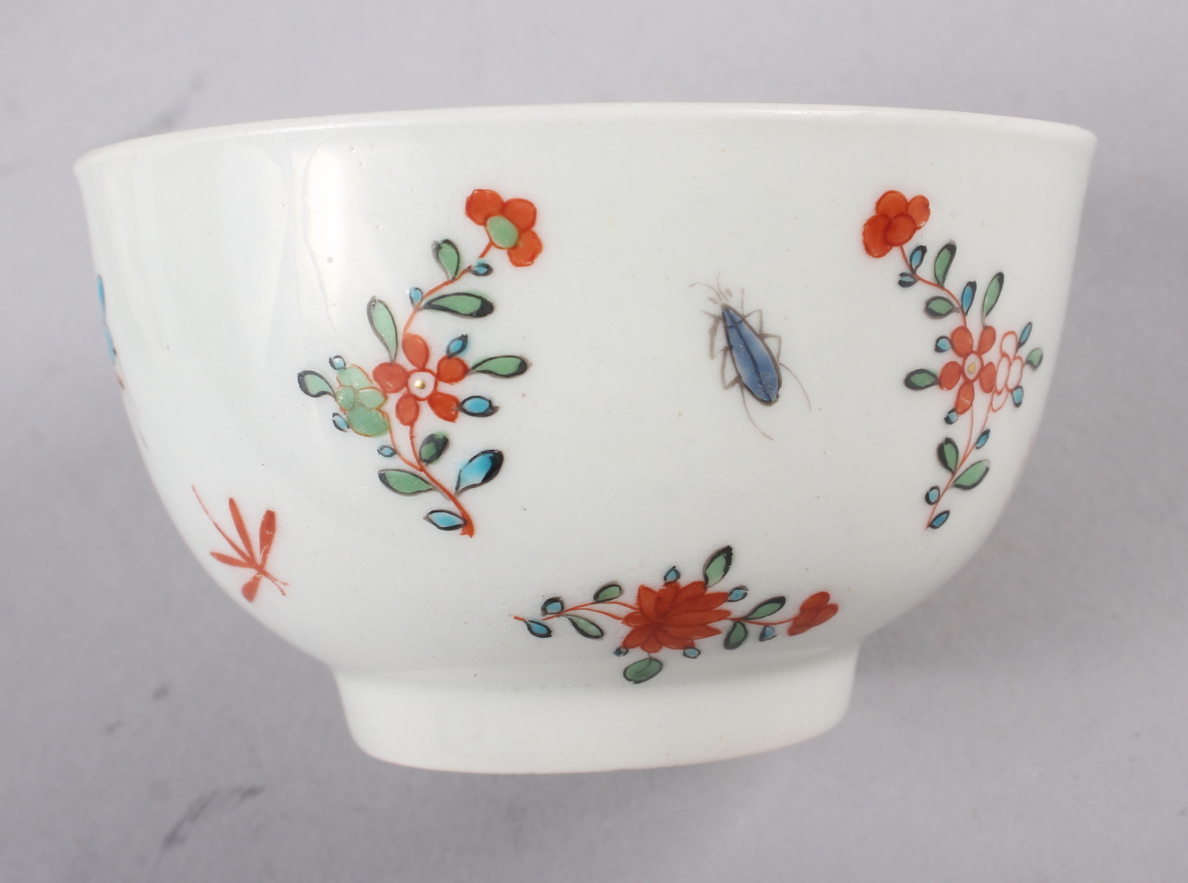 An 18th century English porcelain tea bowl, decorated insects and flowers, a Ridgeway jug with - Image 2 of 29