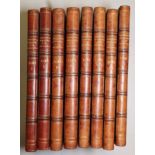 "Connaissances Necessaires a un Bibliophile", vols 1-111 and VI-X, in tooled leather bindings