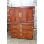 A Korean elm chest/press enclosed two doors over three drawers, 41 1/2" wide x 16 1/2" deep x 57"