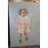 Penfold?: oil on canvas, study of a wartime child, 65" x 45", unframed