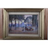 Gwillt Jolley RA, '86: watercolour study, view of St Peter's Rome, 4 1/4" x 6 1/2", in gilt frame