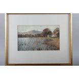 After A Heaton-Cooper: a print of "Rydal Water and Nab Cottage", in gilt frame, three prints of