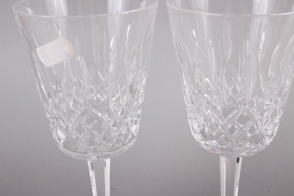 Six Waterford glass "Lismore" pattern goblets, 7" high - Image 2 of 2