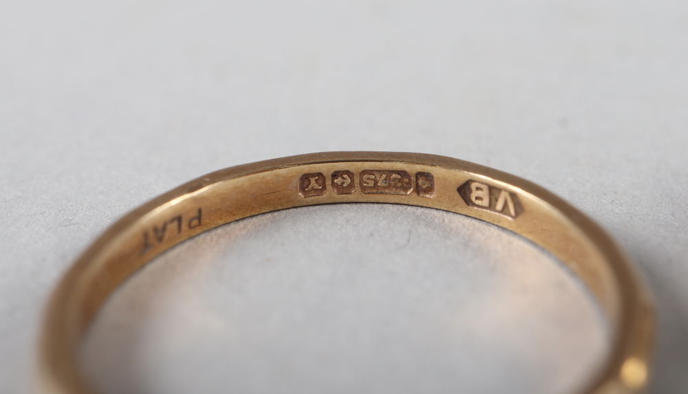 An 18ct gold wedding band, 4.8g, and a 9ct gold wedding band, 1.6g - Image 2 of 3