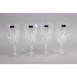 Four Waterford "Marquis" pattern iced beverage pedestal glasses