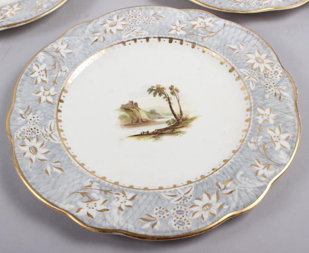 A Rockingham porcelain part dessert service, comprising six plates and two dessert dishes with - Image 5 of 24