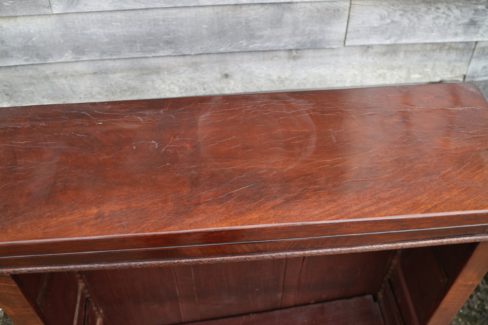 A mahogany open bookcase, fitted adjustable shelves, on block base, 36" wide x 12" deep x 42" high - Image 2 of 3