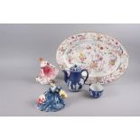 A Victorian Wedgwood jasperware teapot with classical decoration, a similar teacup, a Royal