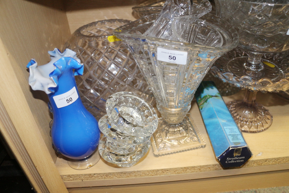 A cut glass globular vase, a pair of tapering vases and other glassware, various - Image 2 of 3