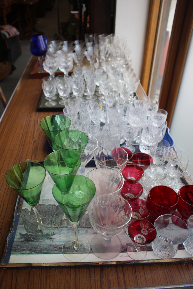 A Stuart Crystal part table service, and a quantity of other glassware, including coloured glass - Image 3 of 5