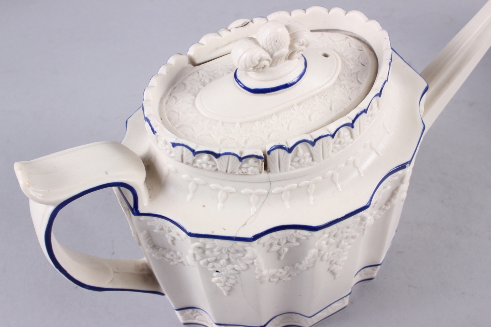 A Castleford teapot with classical figure decoration, 6 1/4" high, and another similar with floral - Image 6 of 10