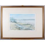 Thomas Bush Hardy: a colour print, view of Criccieth Castle, Leuan Williams: a colour print, view of