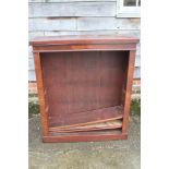 A mahogany open bookcase, fitted adjustable shelves, on block base, 36" wide x 12" deep x 42" high