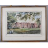 A 19th century watercolour, view of the Vyne near Basingstoke, 8 1/2" x 13", in gilt frame, a pastel