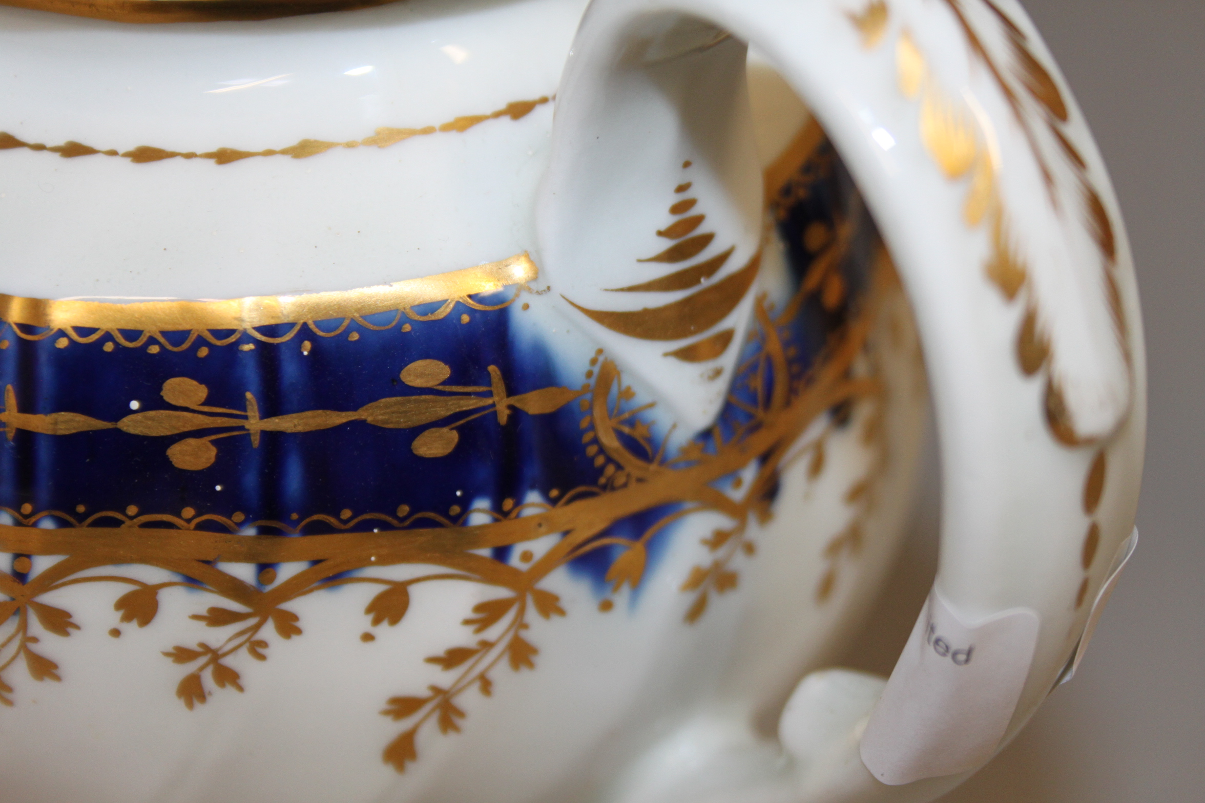 An early 19th century teapot with blue and gilt decoration, 6 1/2" high, and a mid 19th century - Image 15 of 19