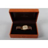 A gentleman's Omega Seamaster automatic 18ct gold bracelet watch with silvered dial and Arabic and