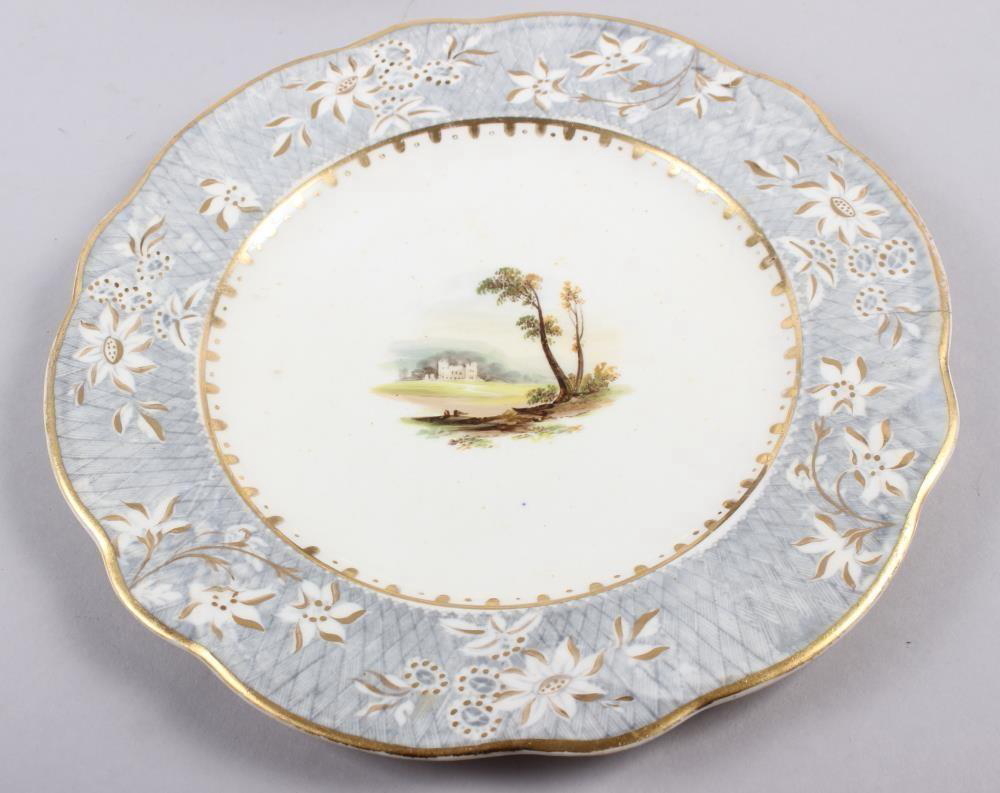 A Rockingham porcelain part dessert service, comprising six plates and two dessert dishes with - Image 8 of 24