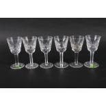 A set of six Waterford cut glass liqueurs, 3 1/2" high