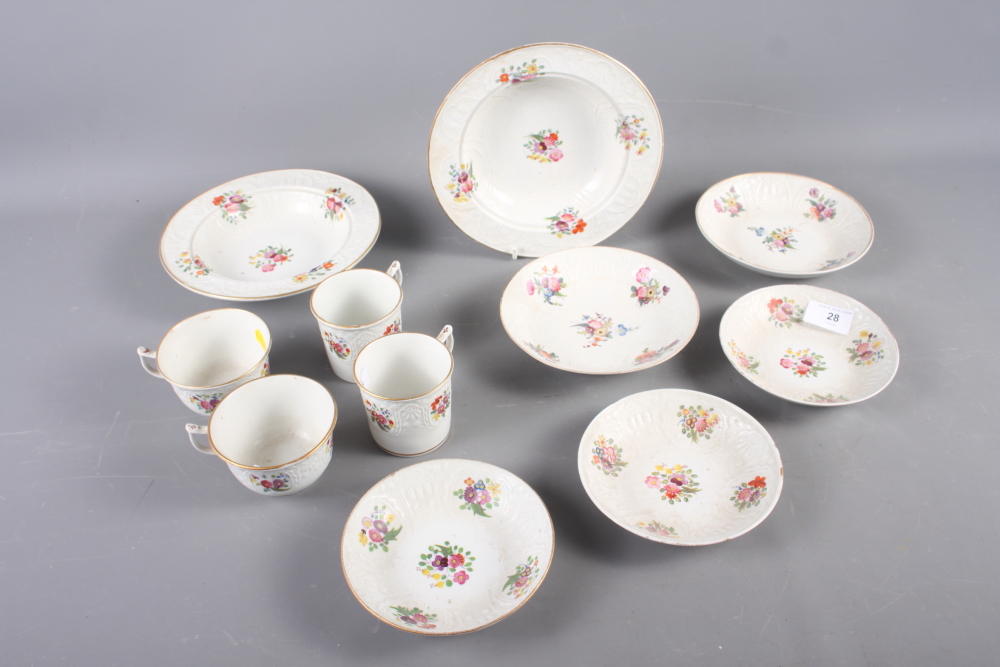 A 19th century Pinxton? part combination service with floral decoration