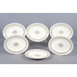 A set of six Wedgwood Ravilious design "Harvest Festival" oval plates, 10 3/4" max dia (one with