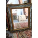 A rectangular bevelled plate wall mirror with gilt and stone effect borders, 17 3/4" x 13 1/2"