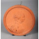 Jean Baptiste Nini: 18th century terracotta plaque of Catherine the Great, 5 1/4" dia