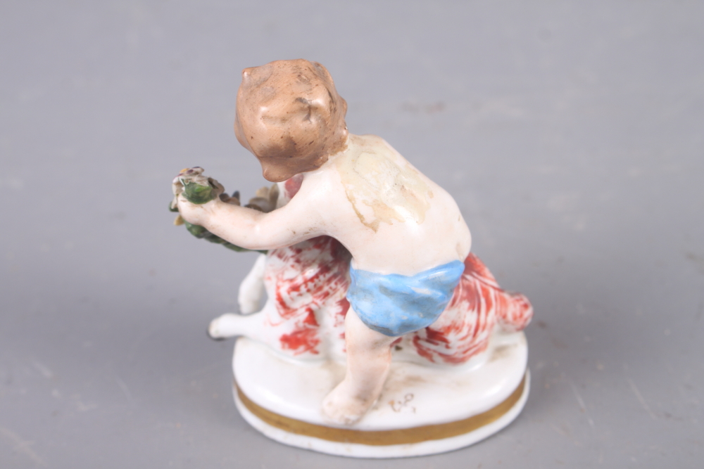 An 18th century Derby bisque figure of a woman with a bird in a cage, 6" high (restored), a 19th - Image 7 of 12