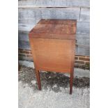 A Georgian mahogany wash stand with fitted interior, over cupboard (drawer missing), 18" square x