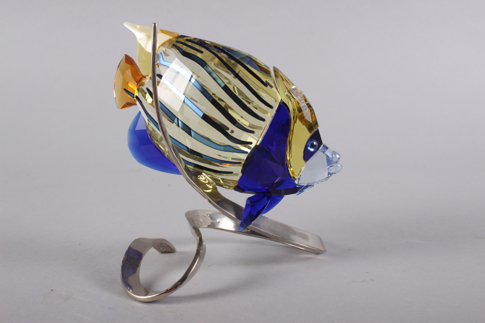 A Swarovski model of an emperor angelfish with silver plated mount, 5" high - Image 3 of 3