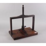 A mahogany book press, 16 3/4" wide